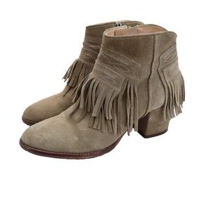 Zadig & Voltaire fringe western booties Sz 39